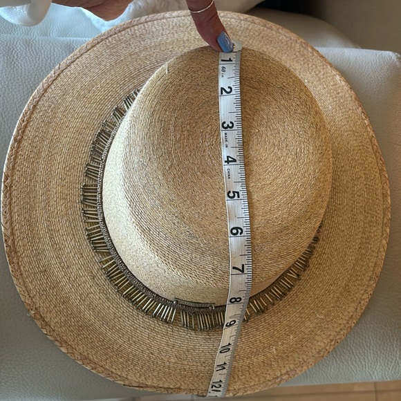 PASSIONART Handmade fine straw bolero style Hat with brim beading - Picture 12 of 13